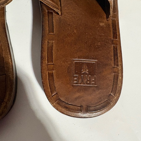 Frye Brown Braided Leather Toe-Loop Sandals - Picture 3 of 11